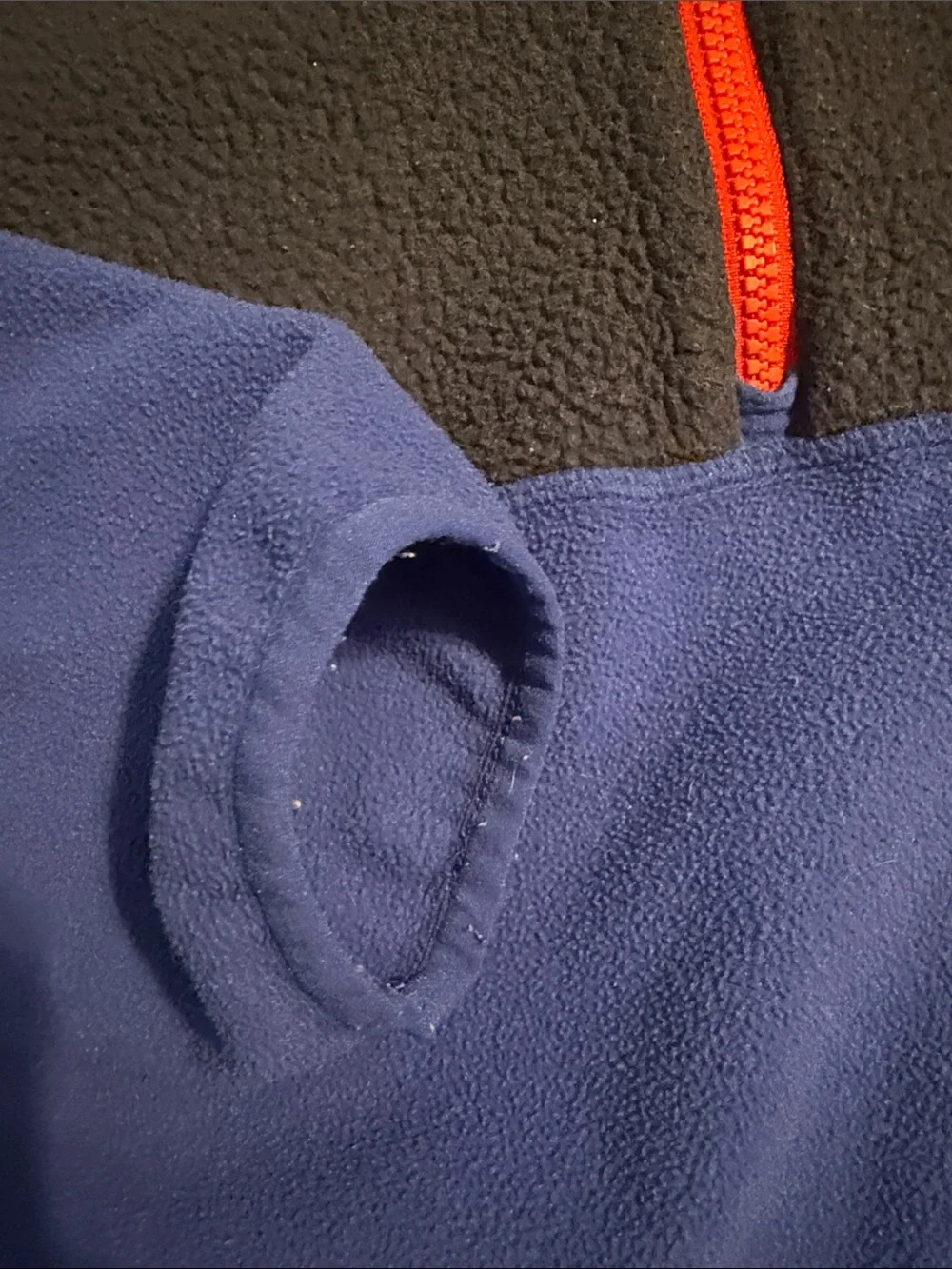 L.L. Bean Men's Blue Two-Tone Fleece Half-Zip with Red Trim